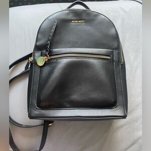 Nine West black leather backpack